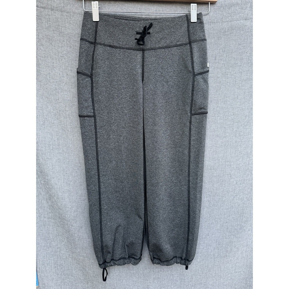 NWT Lucy Power Training Capri XS Gray Pockets‎ Drawstring Yoga Running